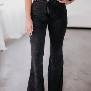 Elegant Black Flared Jeans for Women
